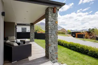 Modern family home with mountain views