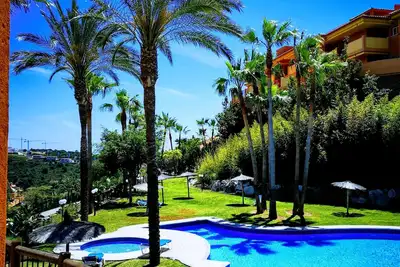 Charming apt, 2 terraces, dir. access to pool, close to beach and golf courses