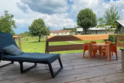 Image de Tente Safari Équipée, Piscine, Camping Familial, Salle de Bain Privé