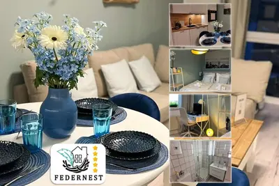 Image de Superior 2-zimmer 36qm Kingsize Boxspring 55' Tv Home-office 11min Hbf