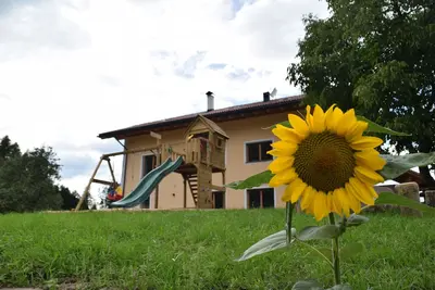 Zwischen Frischen Wäldern, Saftigen Wiesen und Imposanten Bergen Liegt Unser Hof