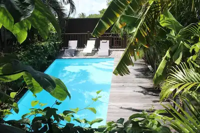 Image de Filao, cottage tout équipé, piscine, à 100 m de la plage de la pointe faula