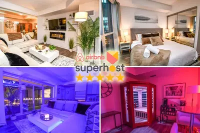 Image de Sauna*King Bed*Fireplace*Smart Tv*Queen Sofa Bed*Coffee Bar