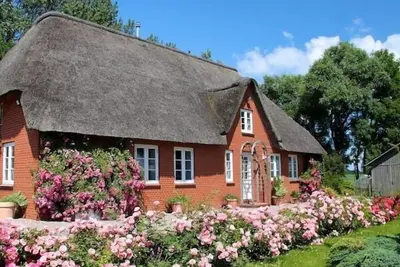Image de Historic thatched cottage in southern Eiderstedt in the municipality of Borsthusen.