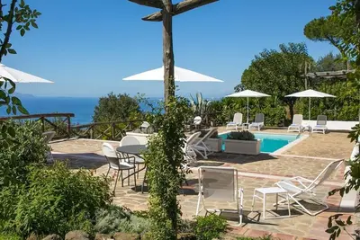 Large private villa with pool and sea views