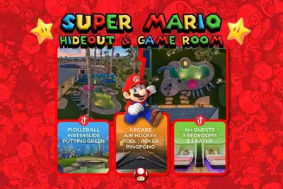 Image de All Inclusive Super Mario Hideout Arcade PIckleball Pool Slide