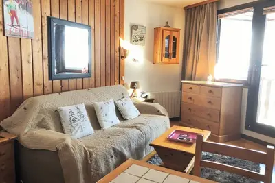 Image de Studio montagne, skis aux pieds, balcon, 4 pers