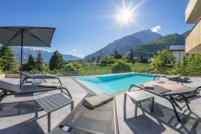 Image de Appartement 'Köfele Lodge Sepp' avec vue sur les montagnes, piscine partagée et Wi-Fi