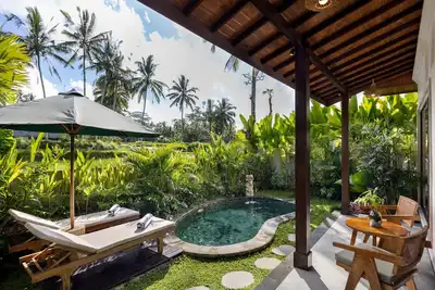 Rice Field View Private Pool Villa in Ubud
