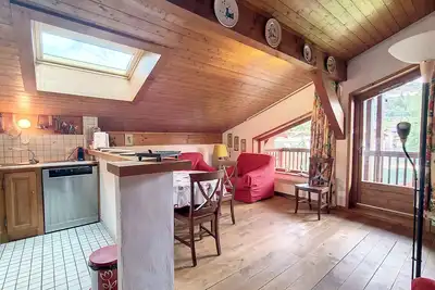 Image de Joli 3 pièces cabine, bien aménagé, situé à 5 min des pistes du Jaillet