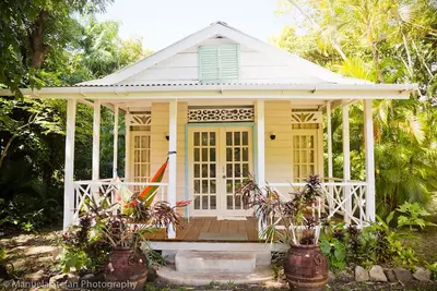 Frangipani Cottage at Balenbouche Estate, on 70 acres of beachfront property