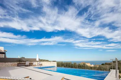 Oinolithos Luxury Villa Merlin - Sea views, 1 km from the beach, private pool!