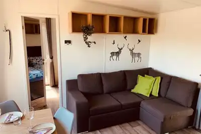Image de Schönes Tinyhaus mit Küche und Terrasse