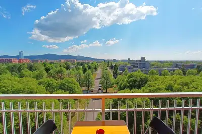 Logement pour familles, pratique pour centre, vue sur les Alpes, parking gratuit
