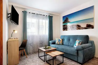 Image de Maison de vacances 'Casa Vista Isla De Lobos' avec vue sur la mer, terrasse partagée et Wi-Fi