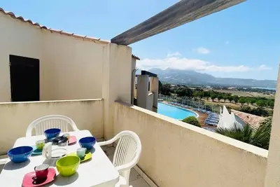 Image de Appartement climatisé 2 pièces, piscine, parking, proche plage - Lumio