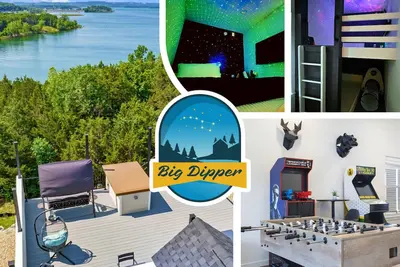 Image de Lakefront Rooftop Hangout Hot Tub Fire Pit Arcades