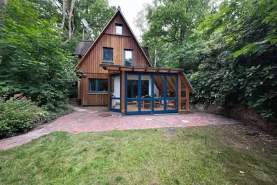Maison de vacances 'Ferienhaus Am Brandorffsee' avec vue sur lac, terrasse privée et jardin privé