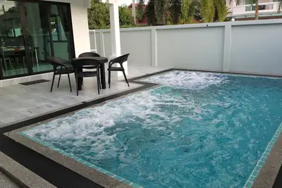 Private Pool with Jacuzzi, Waterfall & Kids pool with perfect water @ Royal Park