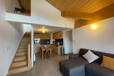 Image de Charmant T3 central avec balcon et garage à Samoëns