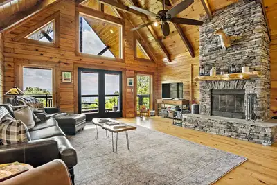 Moondance | Log Cabin with Hot Tub, Fire Pit & Mountain Views!