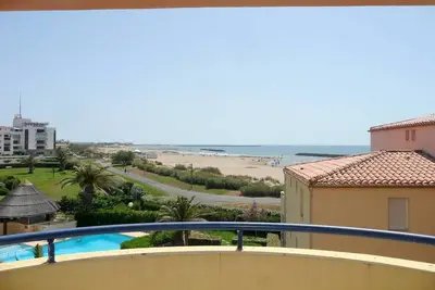 Image de Agréable T2 avec belle vue mer piscine Rochelongue Cap d'Agde