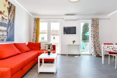 Image de Appartement d'une chambre avec le balcon et la vue sur le mer Krk (A-22454-b)