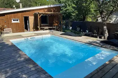 Image de Maison à Biscarrosse: 8 pers, piscine, clim, proche lac et pistes cyclables, ménage inclus