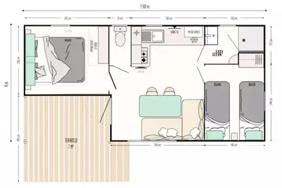 Image de Mobil Home Standard 22m²- 2 chambres - Petite terrasse + Tv 4 personnes