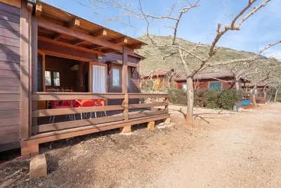 Image de Maison de vacances 'Cabaña Madera B' avec vue sur les montagnes, Wi-Fi et climatisation