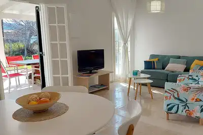 1 minute walk to the beach of Acharavi! Homely cottage with private garden