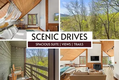 King Suite w/ Skylights | Sofa Lounge | Balcony + Trees