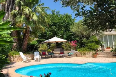 Image de Villa+Piscine, jardin exotique, proche mer, 6-8 Pers, Calme, 3 Chbres climatisées
