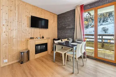 Image de Studio 4 couchages avec vue pistes