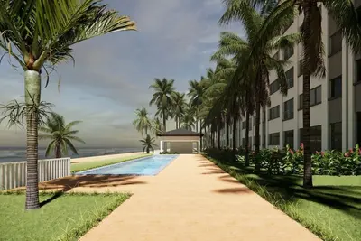 Spacious 2bdr condo with Ac and WiFi  Balcony with breath taking view of the sea