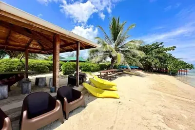 Maison TuiMatai, plage blanc privé vue sur Tahiti