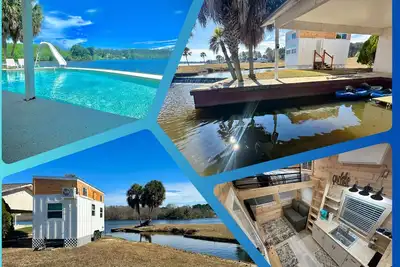 Image de Lake Life Tiny House located on top of the water - Pool - 3 Kayaks - Beautiful!