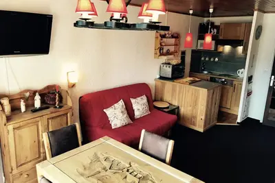 Image de Studio lumineux 4 pers, balcon, près des pistes