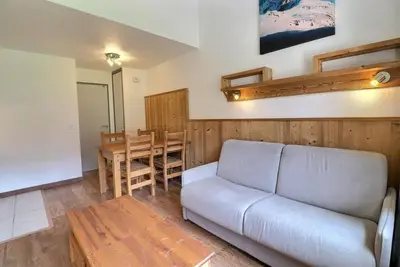 Image de À 50m des pistes de ski, 5ème étage, balcon, casier à ski, 31m², La Tania