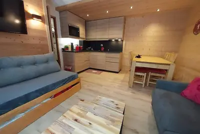 Image de Pied des pistes de ski, Rez-de-chaussée, vue bâtiment, terrasse, télévision, casier à ski, 31m²