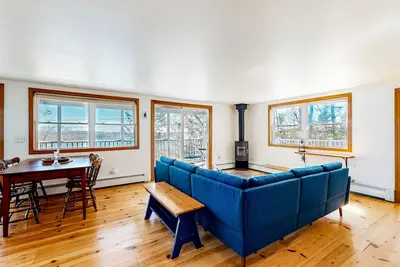 Image de Dog-friendly river-view home with wood stove, deck, patio, dock, beach, grill