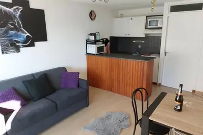 Image de Rez-de-chaussée, balcon, télévision, casier à ski, 28m², Pra Loup