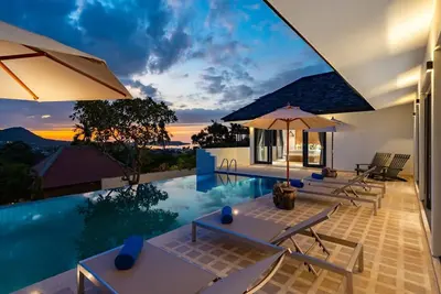 Image de Private pool, sunset seaview villa.