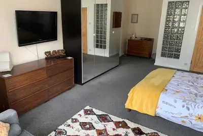 Ocean view double with ensuite, with access to private garden and bike store