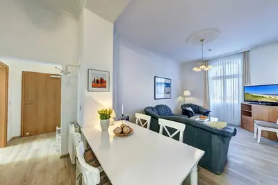 Image de Villa Germania Eg 2, Strandkorb Inkl. , Südbalkon, Garten - Villa Germania, 1. Reihe, Strandkorb,