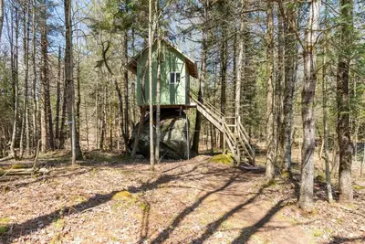 The Rock House up in the trees!