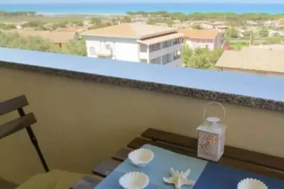Image de Maison de vacances 'Casa Vacanza Sa Petra Ruja B' avec vue sur mer, balcon et climatisation