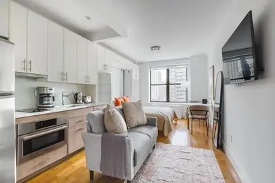 Chic Uws Studio w\/ Gym, Elev & Shared W\/D, near Park, by Blueground