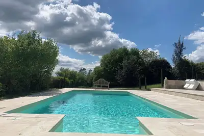 Image de La Juliette, a cute studio in an old farmhouse on the side of a hill.