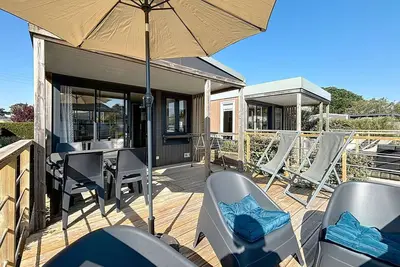 Image de Mobil-home Confort 4 pers, plage à 200m, piscine chauffée, terrasse Sud, parking, wifi inclus